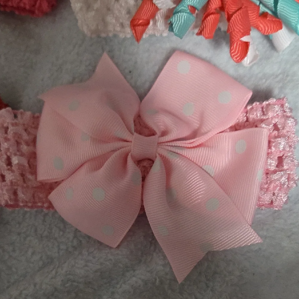 Charming Polka Dot and Ribbon Kids Headbands